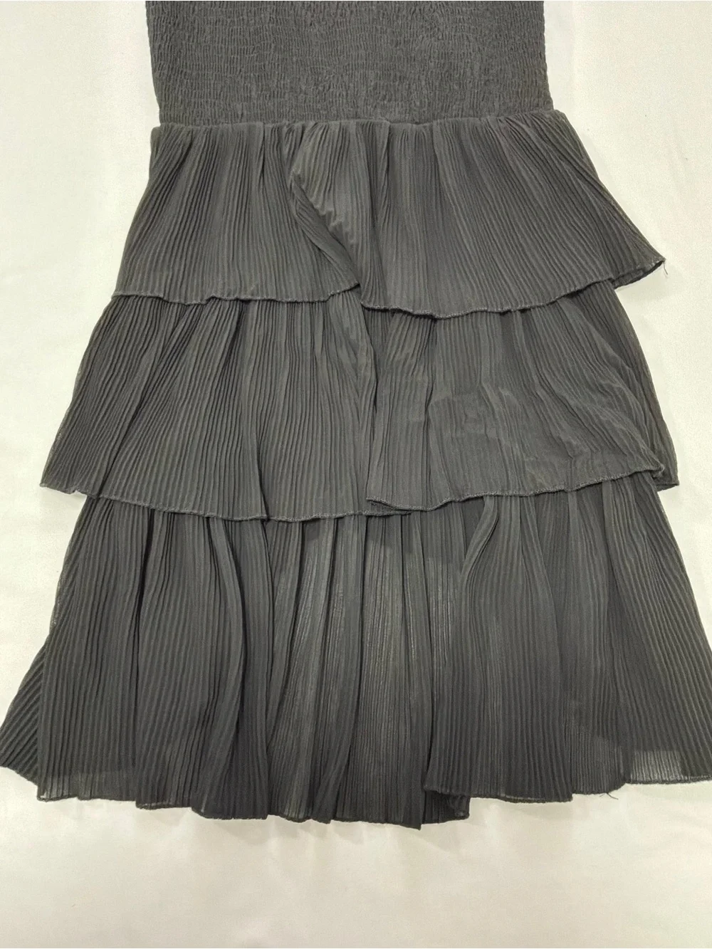 Elegant Black One-Shoulder Tiered Ruffle Dress